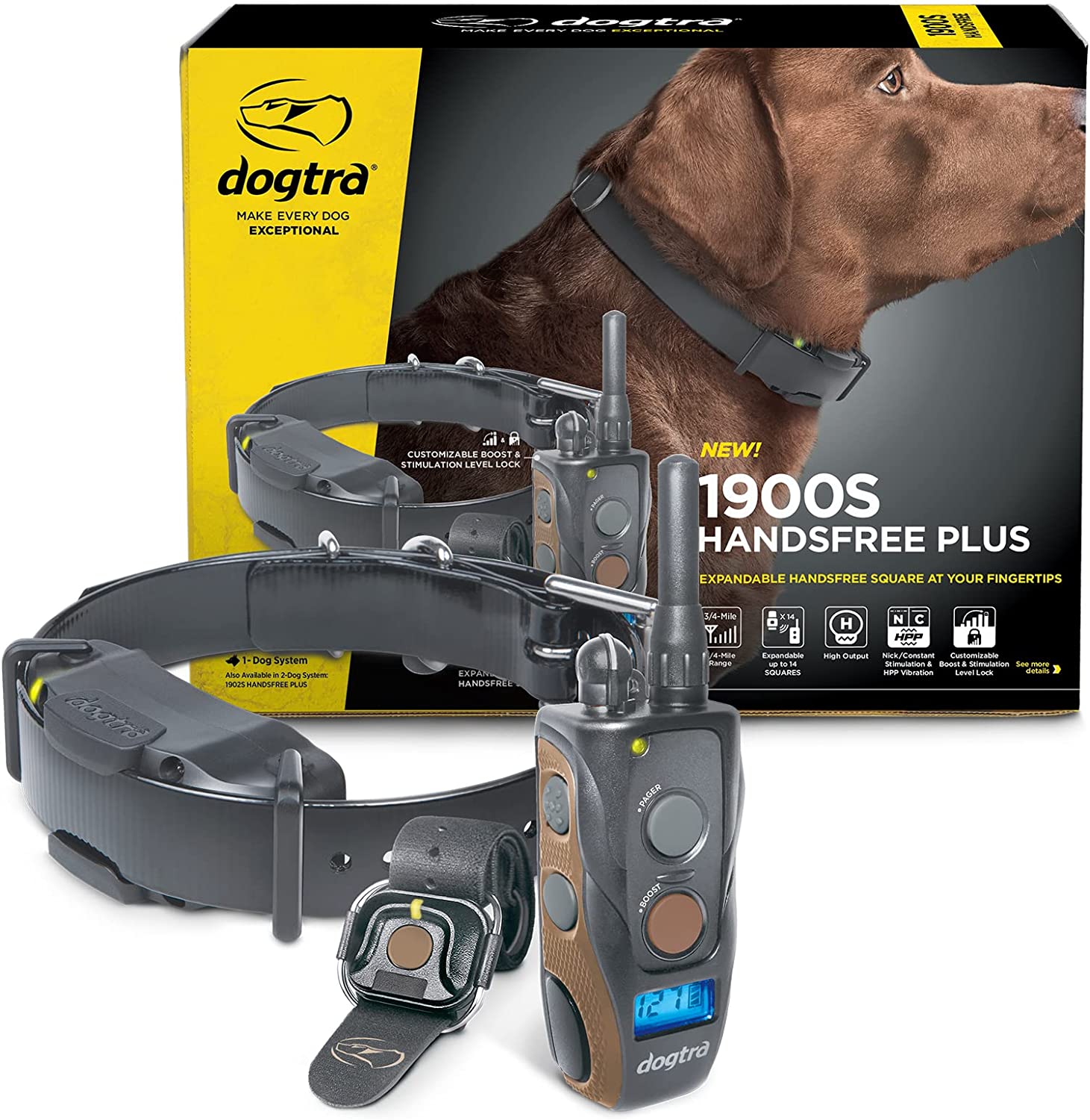 Dogtra 1900S HANDSFREE PLUS Boost and Lock, Remote Dog Training E