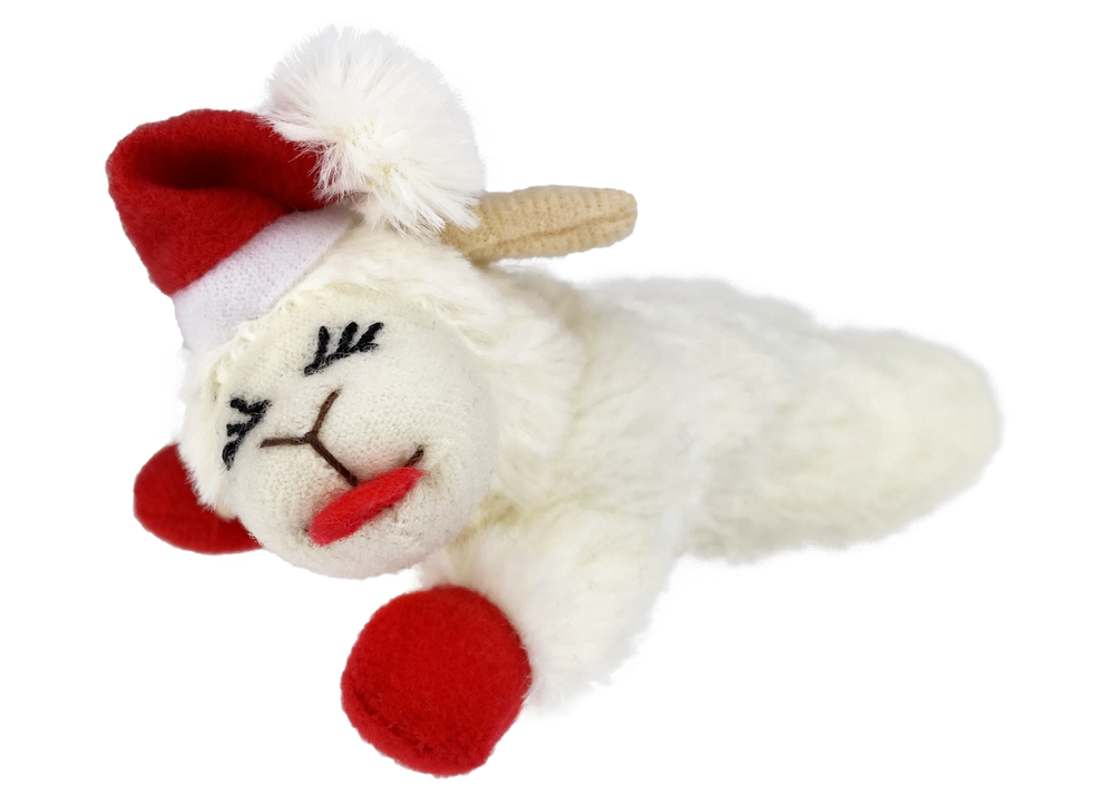 Multipet Holiday Lamb Chop Cat Toy - 4"