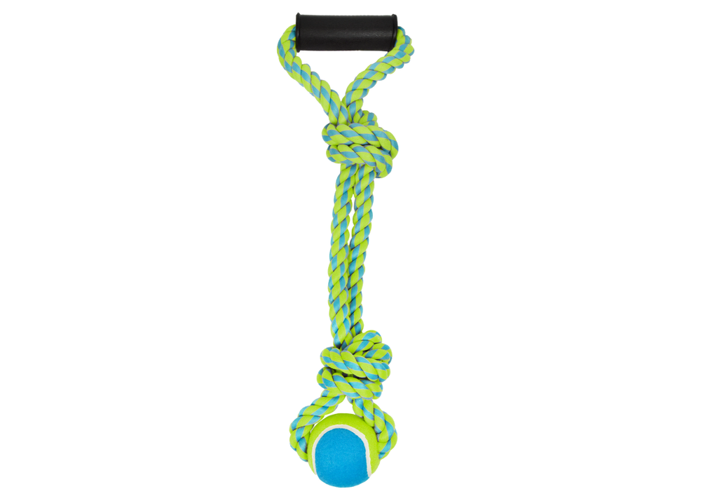 Multipet Nuts For Knots 2-Knot Rope with Ball Dog Toy - 20"