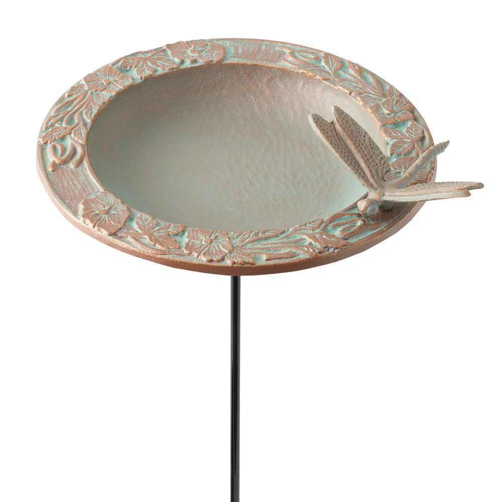Whitehall Dragonfly Garden Bird Feeder, Copper Verdigris
