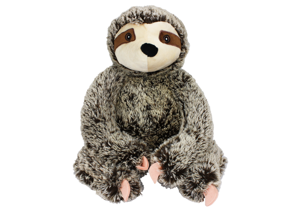 Multipet Jumbo Sitting Sloth Plush Dog Toy - 14"