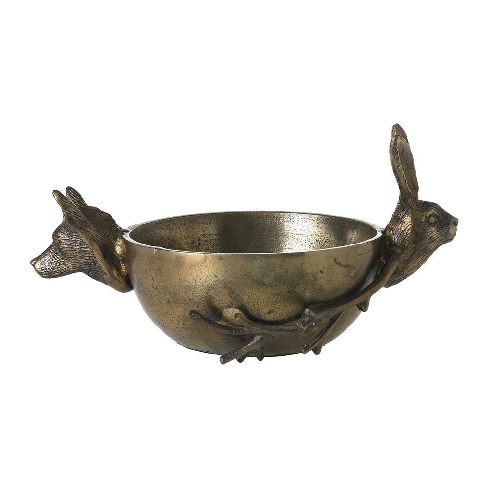 E+E Handle Matte Metal Bowl By Accent Decor