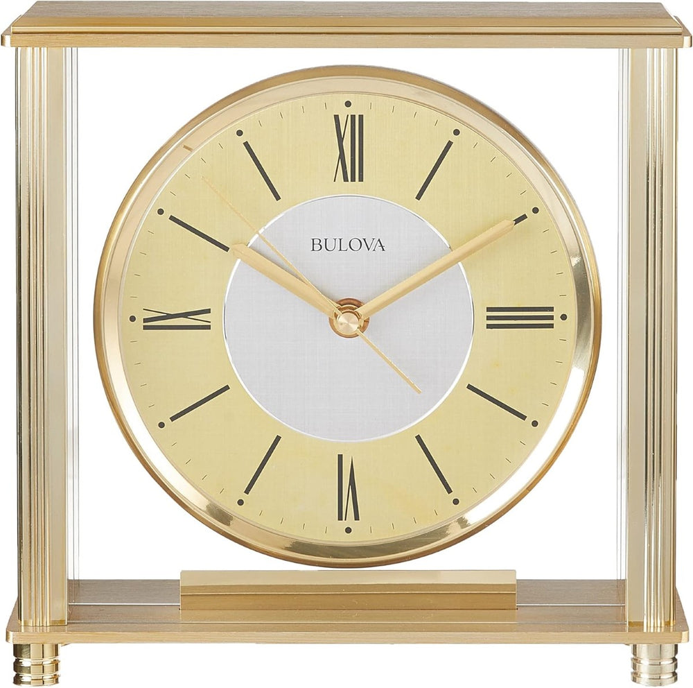 Bulova B1700 Grand Prix Floating Dial Mantel Tabletop Clock