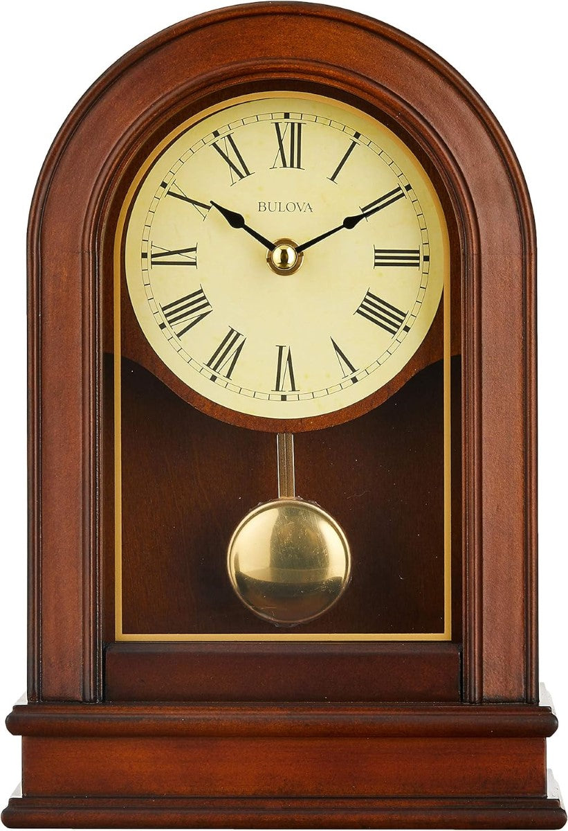 Bulova B7467 Hardwick Walnut Non-Chiming Mantel Tabletop Clock