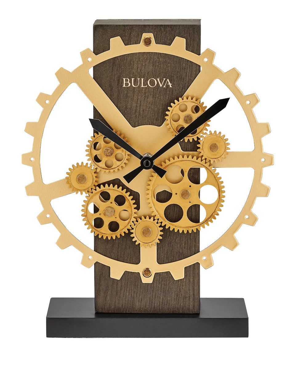 Bulova B8905 Cog Gear Motion Tabletop Clock Playful Tail