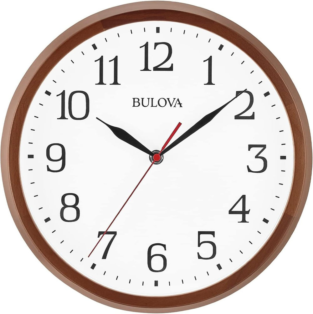 Bulova C4899 Clarity Wood Silent Sweep 12" Wall Clock