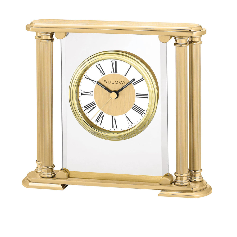 Bulova B1732 Athens Brushed Brass Tabletop Clock