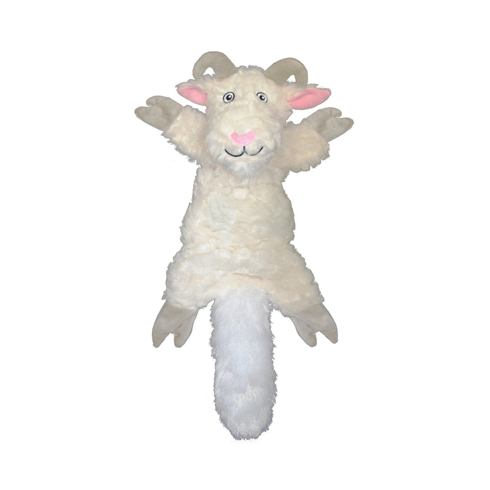 Fat Tail Squeaky Plush Tug Dog Toy - Billy Goat / Small 7"