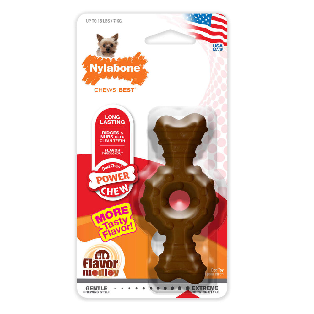 Nylabone Dura Chew Textured Ring Bone Dog Chew Flavor Medley - Extra Small
