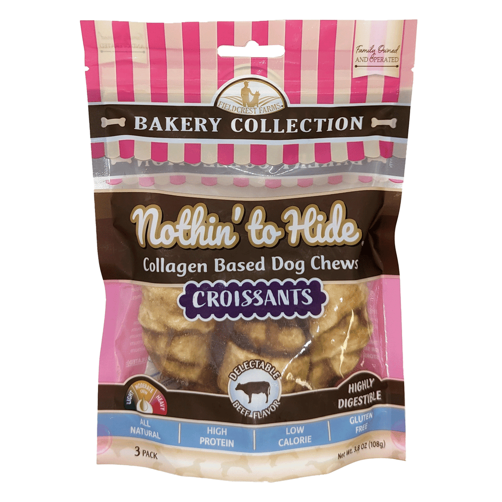 Nothin' To Hide Bakery Beef Croissant 3" 3-Pack Dog Treats