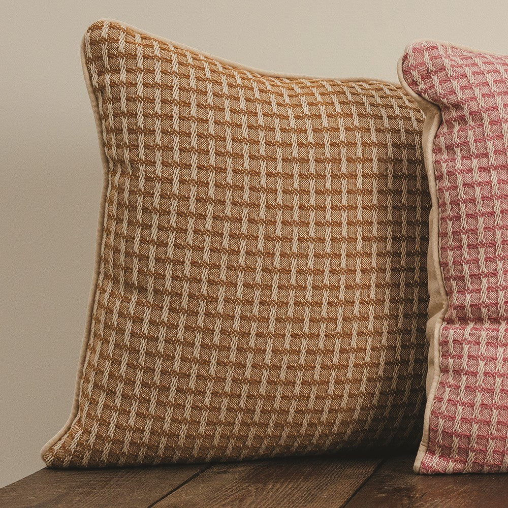 Lattice Bronze Throw Pillow