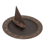 Whitehall Sailboat Sundial Birdbath - Oil-Rubbed Bronze
