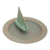 Whitehall Sailboat Sundial Birdbath - Copper Verdi
