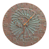 Whitehall Golfer 12" Indoor Outdoor Wall Thermometer - Copper Verdigris