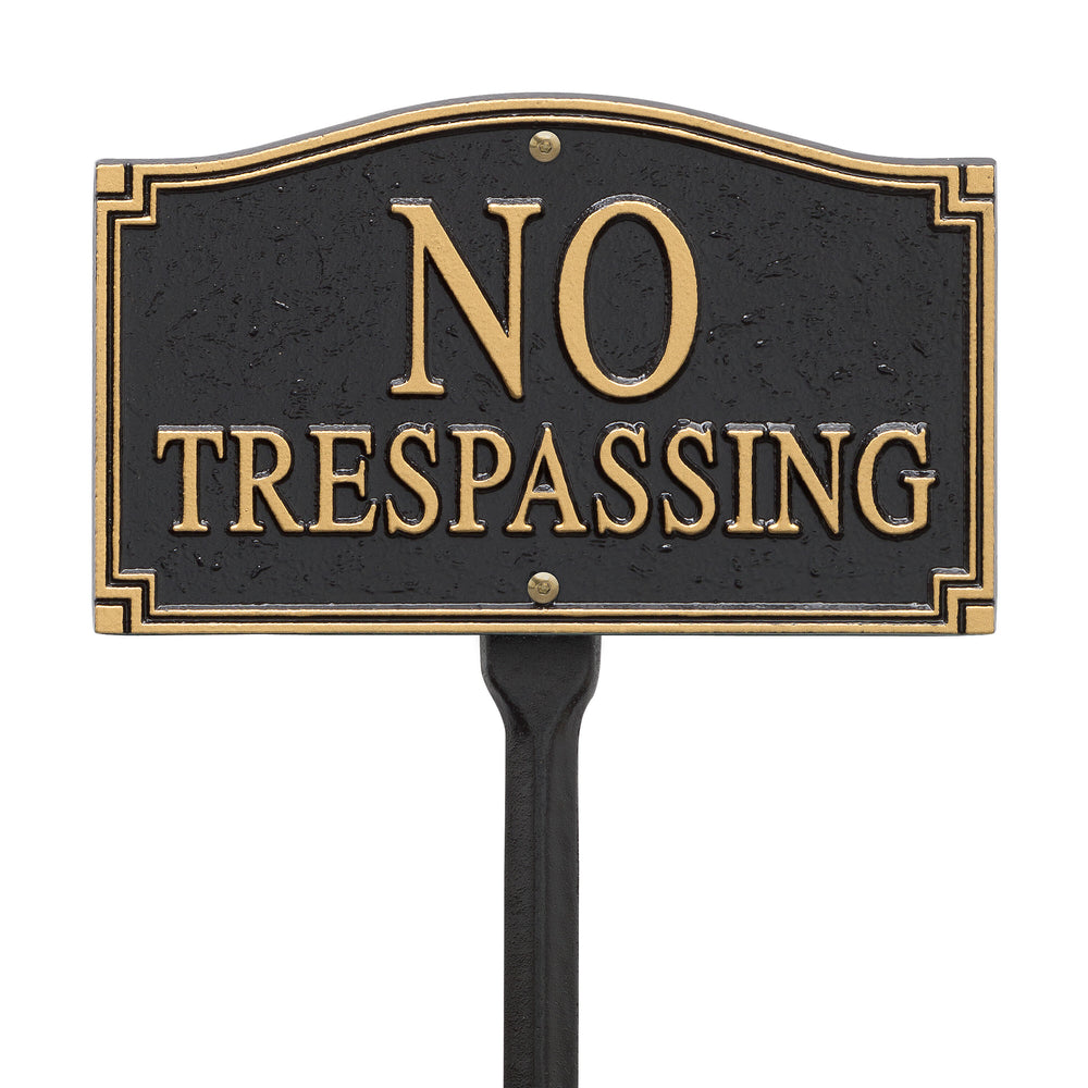 Whitehall No Trespassing Statement Plaque - Wall/Lawn