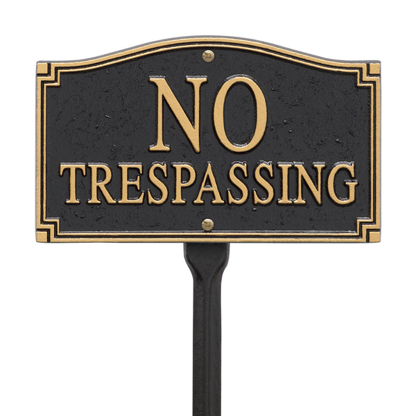 Whitehall Products Whitehall No Trespassing Statement Plaque - Wall/Lawn
