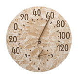 Whitehall Fossil Sumac 14″ Indoor Outdoor Wall Clock & Thermometer