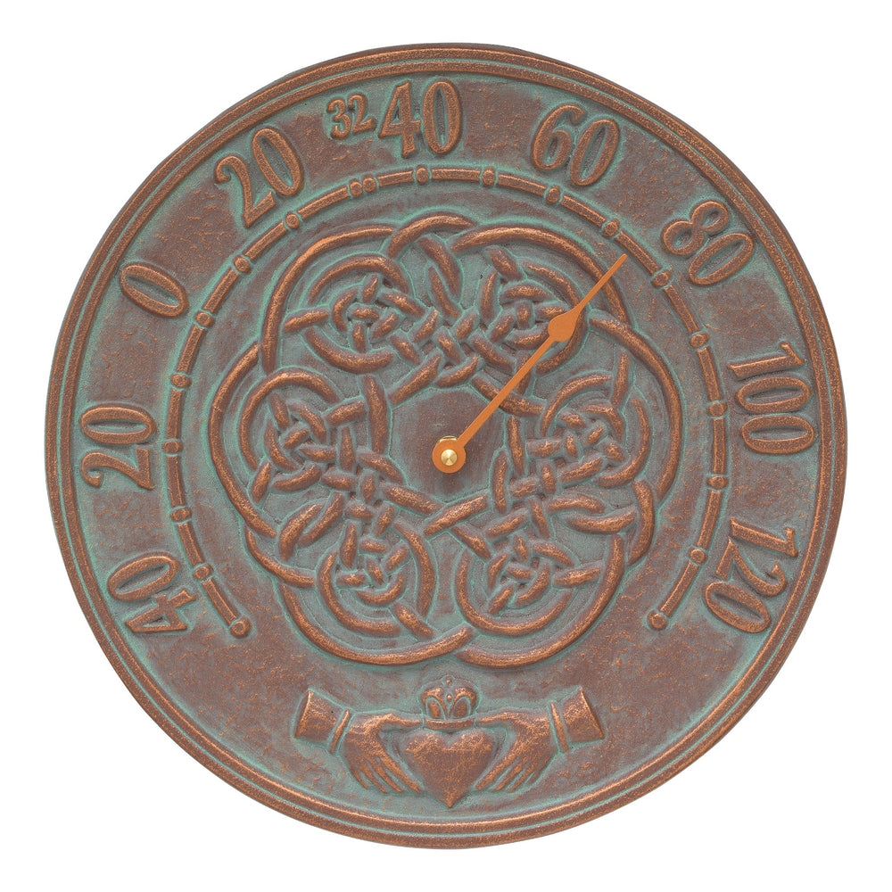 Whitehall Celtic Knot Outdoor Thermometer - Copper Verdigris