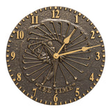 Whitehall Golfer 12" Indoor Outdoor Wall Clock - French Bronze