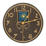 Whitehall Dard Hunter Rose 12" Indoor Outdoor Wall Clock - Blue