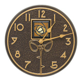 Whitehall Dard Hunter Rose 12" Indoor Outdoor Wall Clock - Amber