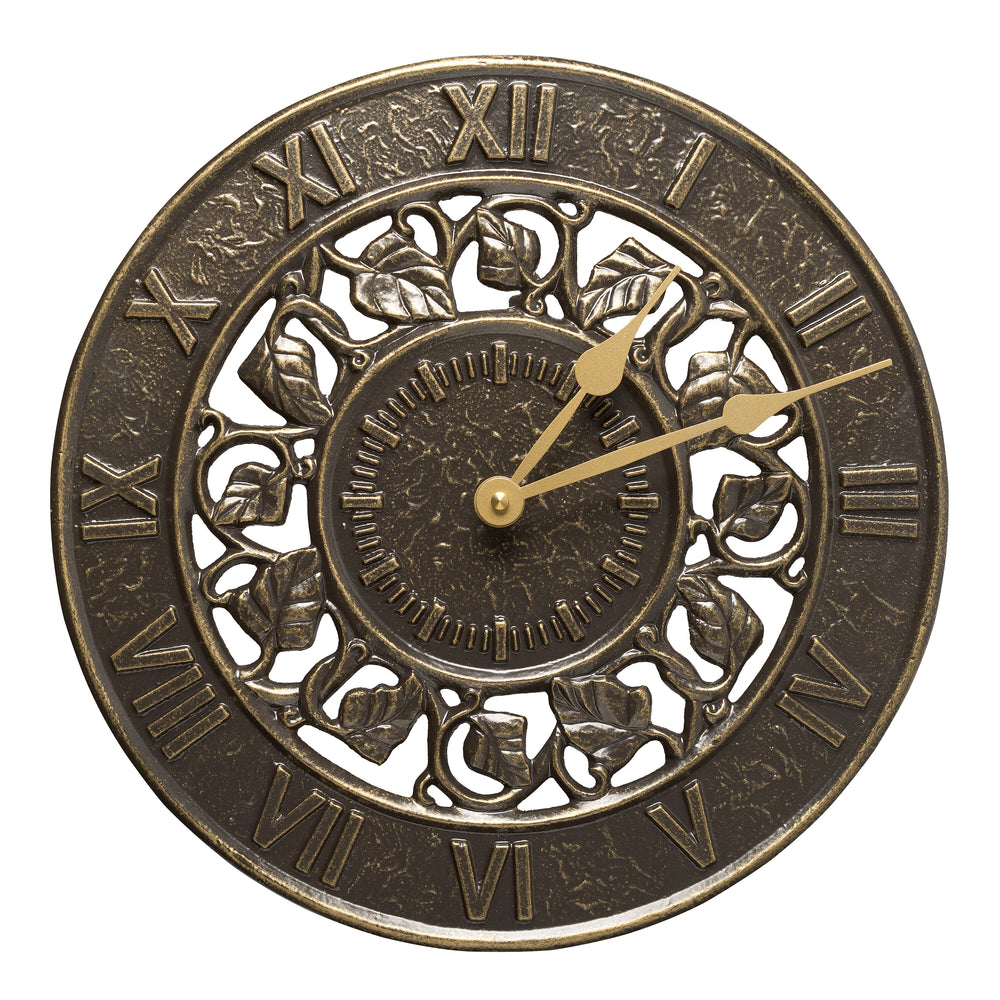 Whitehall Ivy Silhouette 12" Indoor Outdoor Wall Clock
