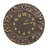 Whitehall Rose 12" Indoor Outdoor Wall Clock - French Bronze