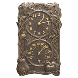 Whitehall Fruit Bird Indoor Outdoor Wall Clock & Thermometer - French Bronze