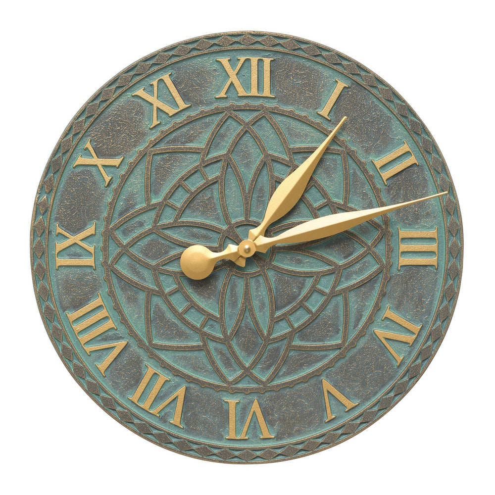 Whitehall Artisan 16" Indoor Outdoor Wall Clock - Bronze Verdigris