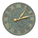 Whitehall Artisan 16" Indoor Outdoor Wall Clock - Bronze Verdigris