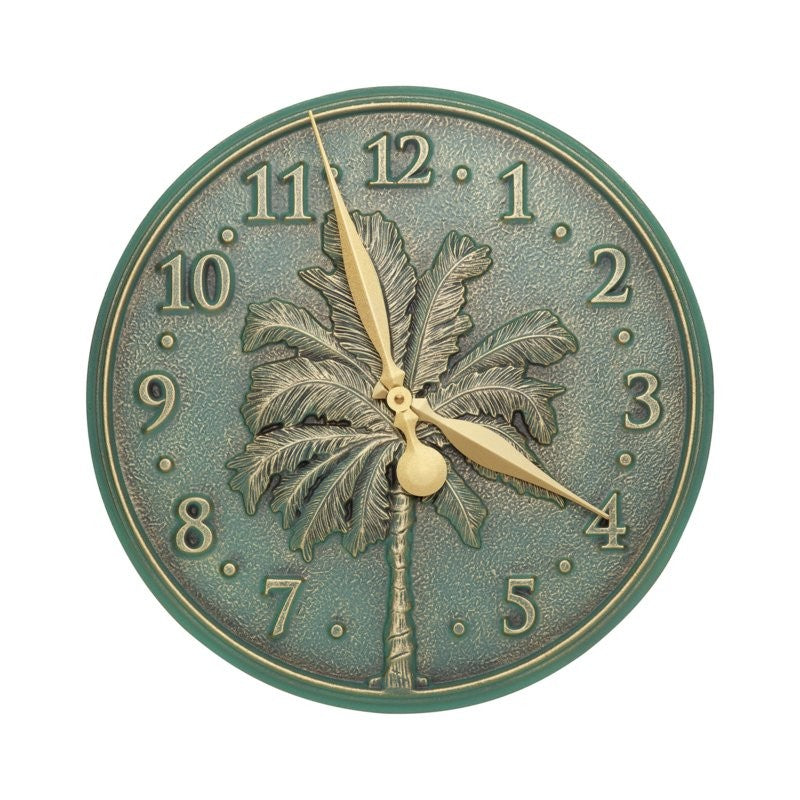 Whitehall 16" Palm Tree Indoor & Outdoor Wall Clock