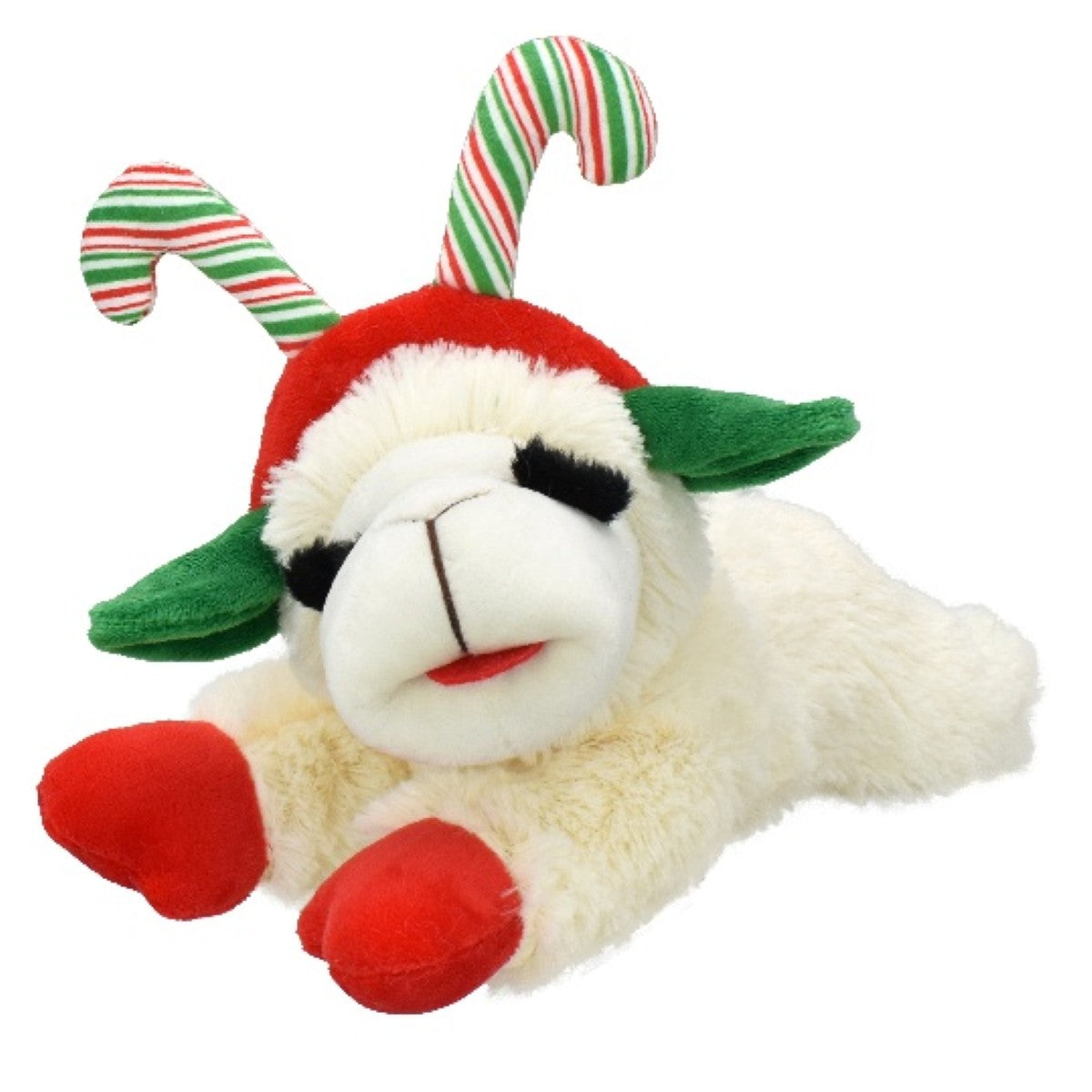 Multipet Holiday Lamb Chop 10.5” Plush Dog Toy - Special Edition 12-Piece Clipstrip (Candy Cane & Snowman)
