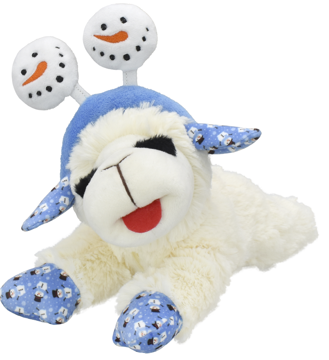 Multipet Holiday Lamb Chop 10.5” Plush Dog Toy - Special Edition 12-Piece Clipstrip (Candy Cane & Snowman)