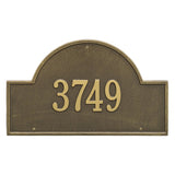 Whitehall Arch Marker Estate Wall 1-Line Personalized Address Plaque - Antique Brass