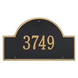 Whitehall Arch Marker Estate Wall 1-Line Personalized Address Plaque - Black/Gold