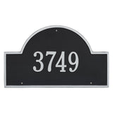 Whitehall Arch Marker Estate Wall 1-Line Personalized Address Plaque - Black/Silver