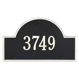 Whitehall Arch Marker Estate Wall 1-Line Personalized Address Plaque - Black/White