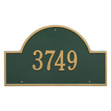 Whitehall Arch Marker Estate Wall 1-Line Personalized Address Plaque - Green/Gold