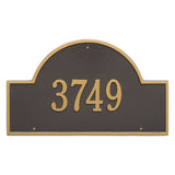 Whitehall Arch Marker Estate Wall 1-Line Personalized Address Plaque - Bronze/Gold