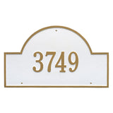 Whitehall Arch Marker Estate Wall 1-Line Personalized Address Plaque - White/Gold