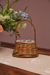 Polished Woven Wood Basket By Accent Decor