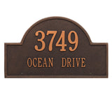 Whitehall Arch Marker Estate Wall 2-Line Personalized Address Plaque - Oil-Rubbed Bronze