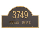 Whitehall Arch Marker Estate Wall 2-Line Personalized Address Plaque - Bronze/Gold