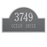 Whitehall Arch Marker Estate Wall 2-Line Personalized Address Plaque - Pewter/Silver