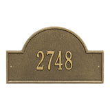 Whitehall Arch Marker Standard Wall 1-Line Personalized Address Plaque - Antique Brass
