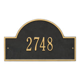 Whitehall Arch Marker Standard Wall 1-Line Personalized Address Plaque - Black/Gold