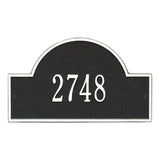 Whitehall Arch Marker Standard Wall 1-Line Personalized Address Plaque - Black/White