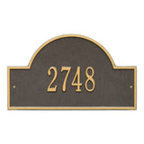 Whitehall Arch Marker Standard Wall 1-Line Personalized Address Plaque - Bronze/Gold