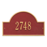 Whitehall Arch Marker Standard Wall 1-Line Personalized Address Plaque - Red/Gold