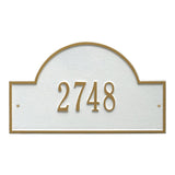 Whitehall Arch Marker Standard Wall 1-Line Personalized Address Plaque - White/Gold
